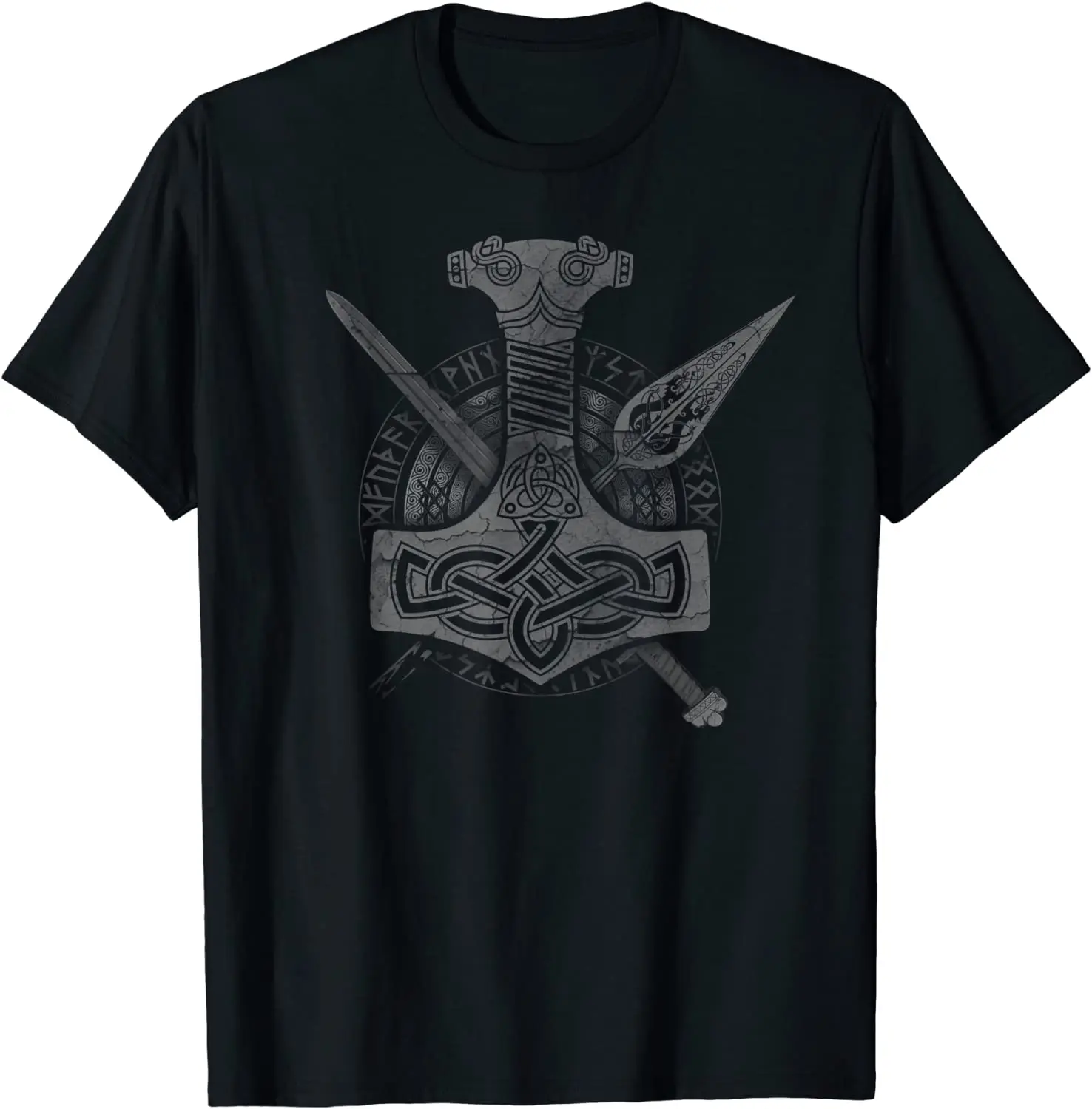 

Tyrfing Odins Spear Gungnir Thors Hammer Mjolnir T-Shirt Summer Short Sleeve Casual 100% Cotton O-Neck Mens T-shirt Size S-3XL