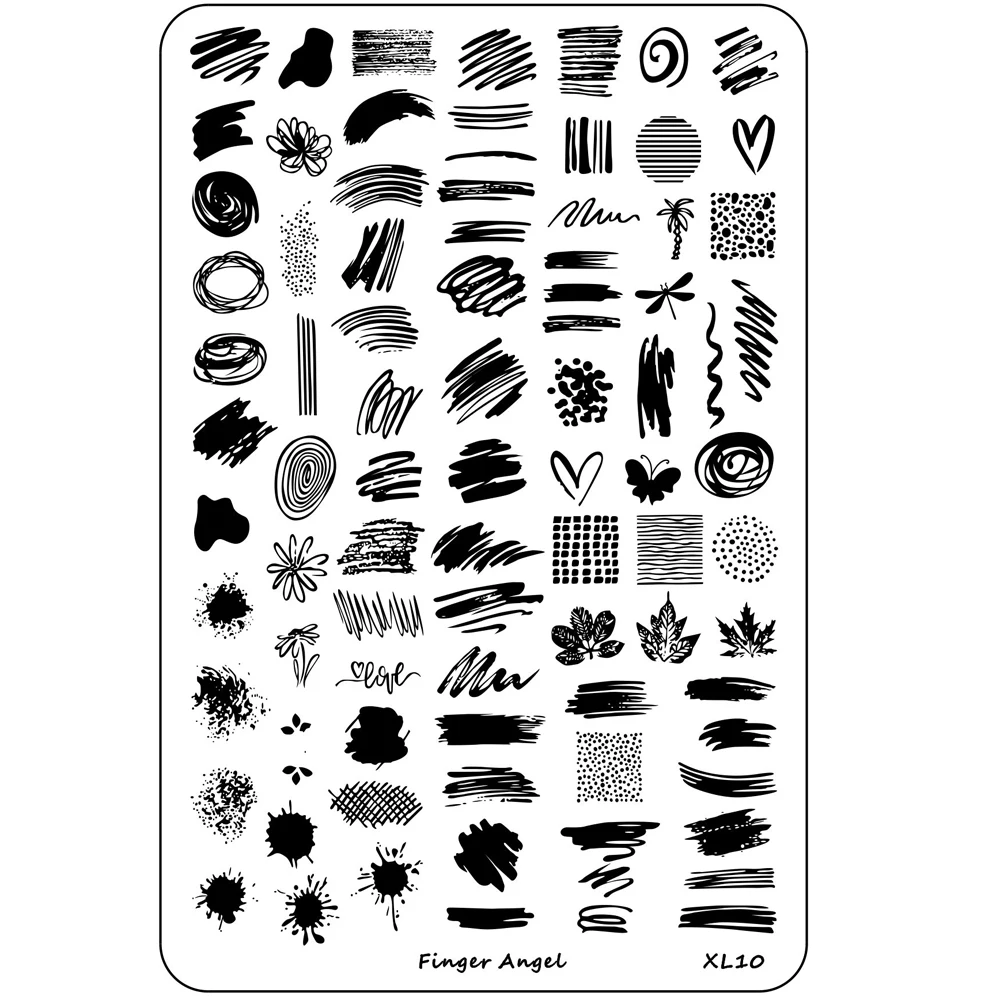 

Super Large Size Nail Stamping Plate 14.5×9.5cm French Nail Stamp Plate Flower Wave Nail Art Film Stencils Image Nails Design