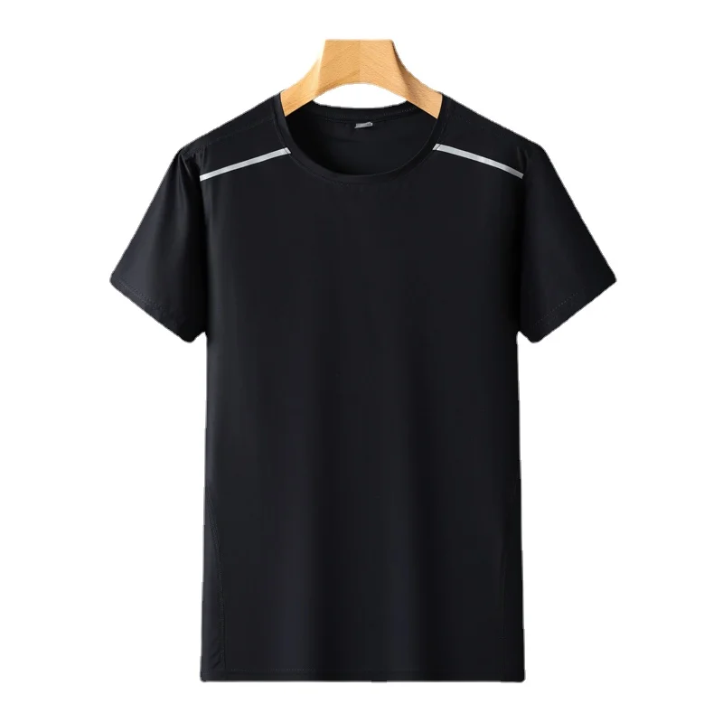 

GOGAGI Short-sleeved T-shirt Mens Summer Ice Silk Quick Dry Male Tops Korean Version of The New Fashion Round Neck Half-sleeves