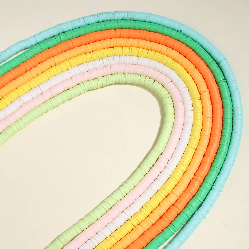 

11 Colors 6mm Flat Round Polymer Clay Beads Handmade Heishi Disk Loose Spacer Beads For Jewelry Making DIY Bracelet Accessories