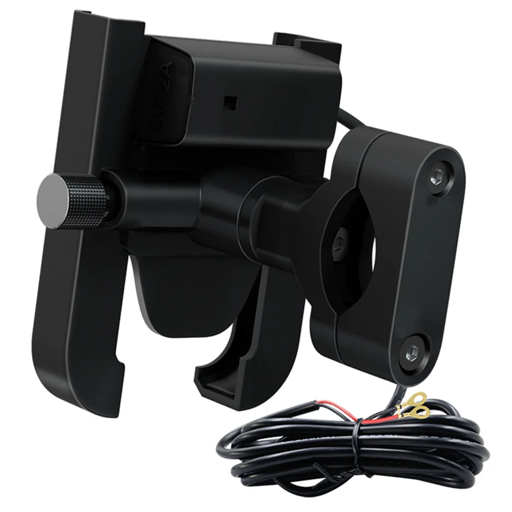 Mobile Phone Holders Car Charging Handlebar Mount Clip USB Motorcycle Aluminum Alloy Durable Mounts GPS Navigation Bracket