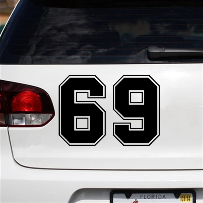 

_ Различные размеры s номер 69, забавная Автомобильная наклейка, Виниловая наклейка для автомобиля, наклейки на дверь, окно, бампер, выберите размер