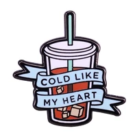 iced coffee as cold as my heart gift needle wrapped fashionable creative cartoon brooch lovely enamel badge clothing accessories