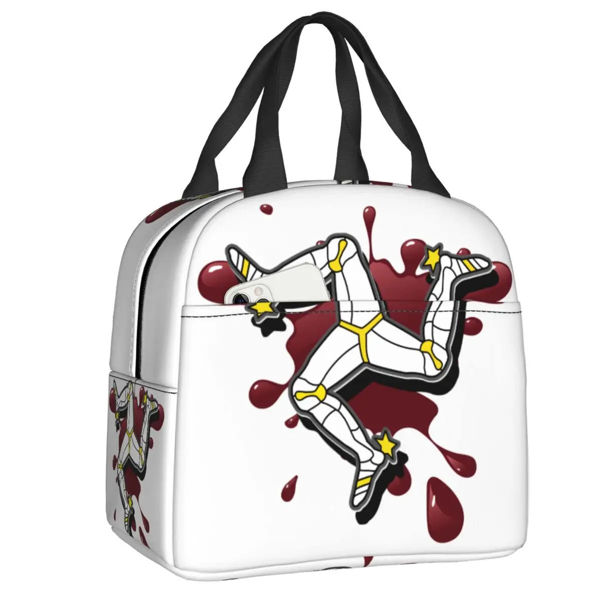 

Ланч-бокс с флагом острова Мэн, многофункциональный термоохладитель, изолированная сумка для обедов для женщин, многоразовые тоуты для школы, работы, пикника