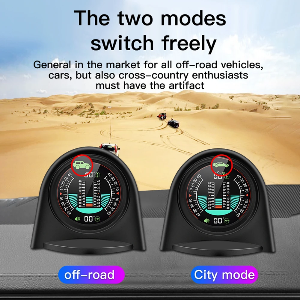 

X94 Car Digital Inclinometer GPS Slope Meter Level Gauge Tilt Indicator Speedometer Alarm System Safe Driving Headup Display