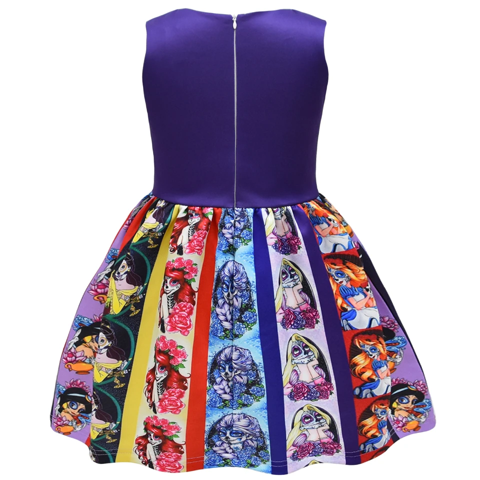 Halloween Ghost Pumpkin Bat Printed Girl Dress Sleep Dresses Cartoon Kid Dress for Halloween Party Gift Clothing Headbands