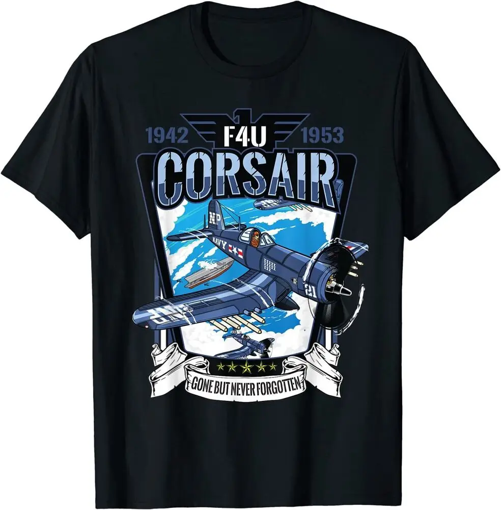

American F4U Corsair Ww2 Aircraft Carrier Fighter T-Shirt Size S-5Xl
