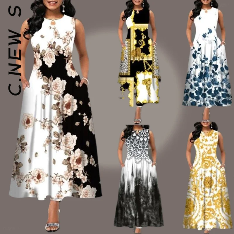 Женское винтажное платье с оборками свободное эластичное цветочным принтом в