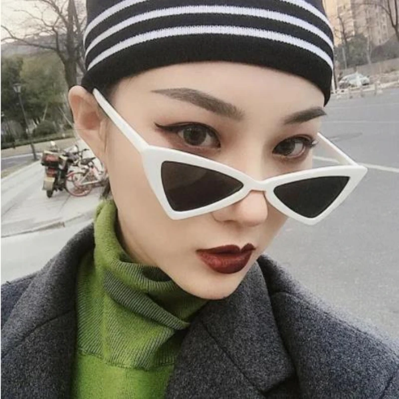 

Солнцезащитные очки «кошачий глаз» женские, винтажные дизайнерские треугольные очки «кошачий глаз» с леопардовыми линзами, милые пикантные зеркальные очки