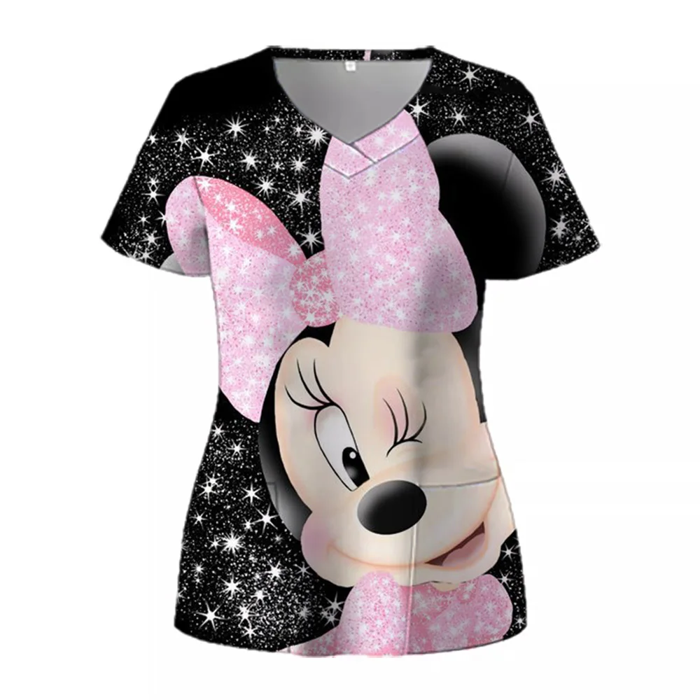 Медицинская форма с v-образным вырезом и принтом Микки Мауса Диснея для женщин