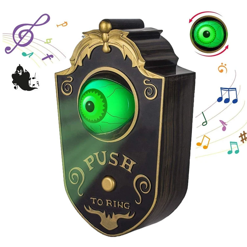 

Halloween One-Eyed Doorbell Decoration Ghost's Day LED Electric Light-Emitting Sound Trick Props Eyeball Doorbell