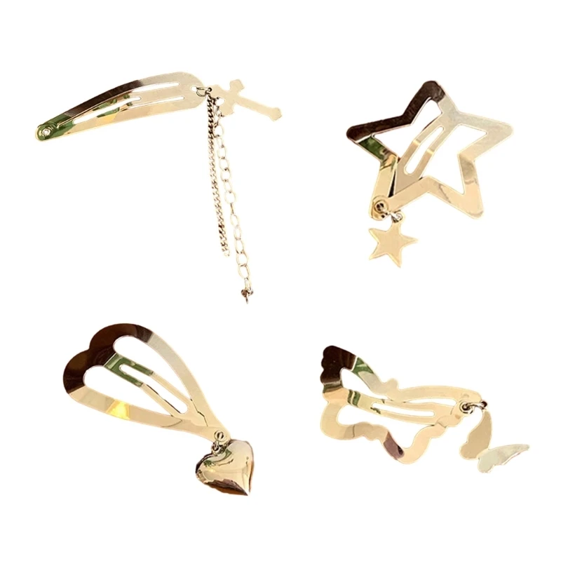 

Hair Clip for Women Sweet Cool Barrettes Heart with Tassels Hairpin