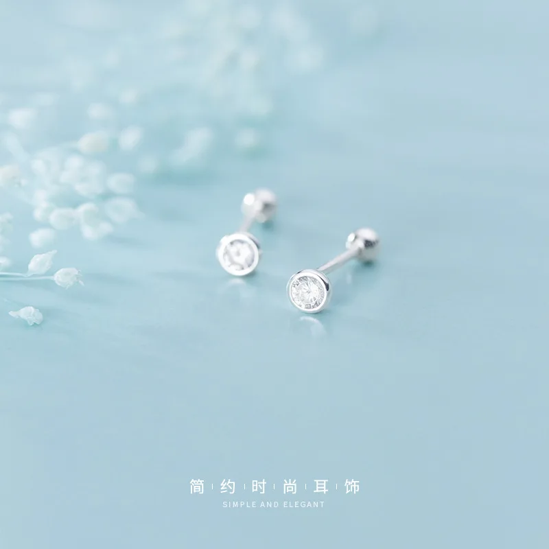 

Fashion Simple round Diamond Single Diamond Thread round Beads Ear Studs Earrings