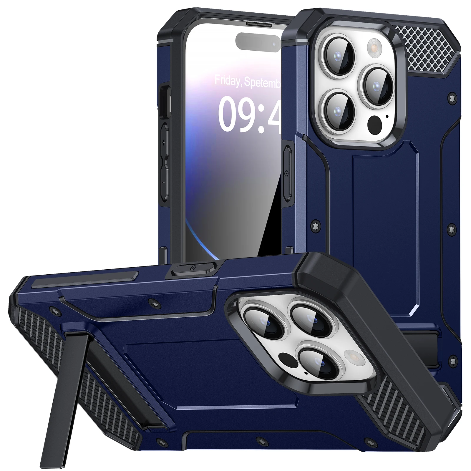 

For iPhone 14 13 12 11 Pro Max XS XR 8 7 Plus SE 2020 SE2 SE3 2022 Case Metal Kickstand Soft Silicone Shockproof Matte Back Case