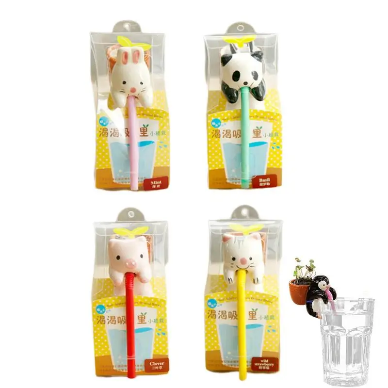 

Горшочки с животным для суккулентов, маленький контейнер для суккулентов, милые цветочные горшки с соломинкой Для дома и улицы