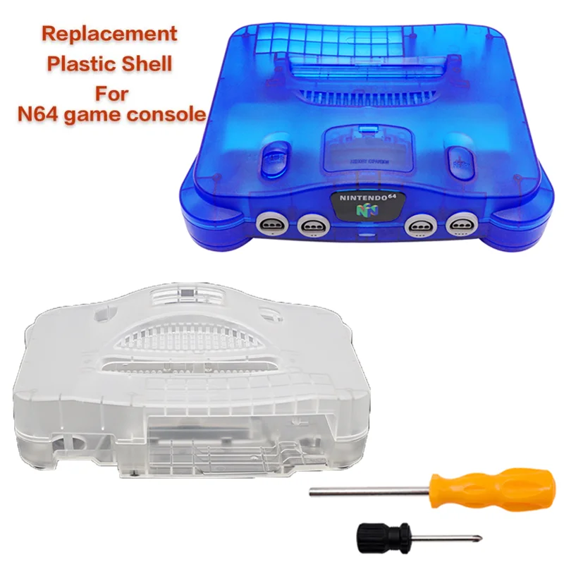 

RetroScaler Replacement Plastic Shell Translucent Case Cover Compatible Nintendo N64 Retro Video Game Console Transparent Box