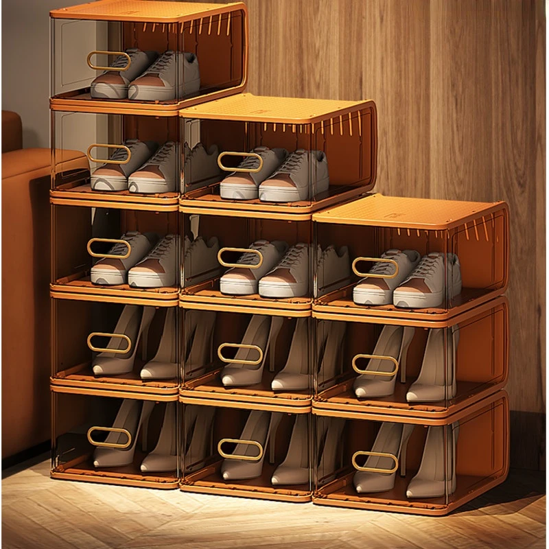 

Luxury Shoe Rack Transparent Drawer Shoes Organizer Ventilation Design Shoe Rack For Hallway Superimposed For Shoe Cabinets