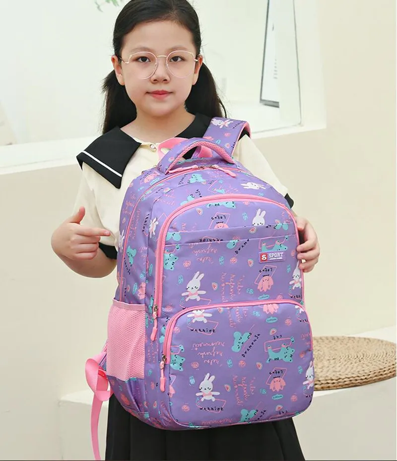 Fashion Shoulder Strap School Bag Elementary School Bag Children's Girl Sweet And Cute Lightweight Casual Backpack