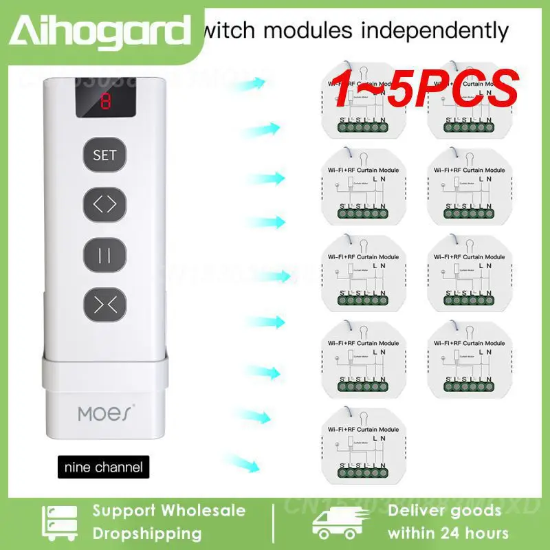 

1~5PCS Tuya Smart Life WiFi RF433 Blind Switch with Remote for Electric Roller Shutter Sunscreen Home Alexa Smart