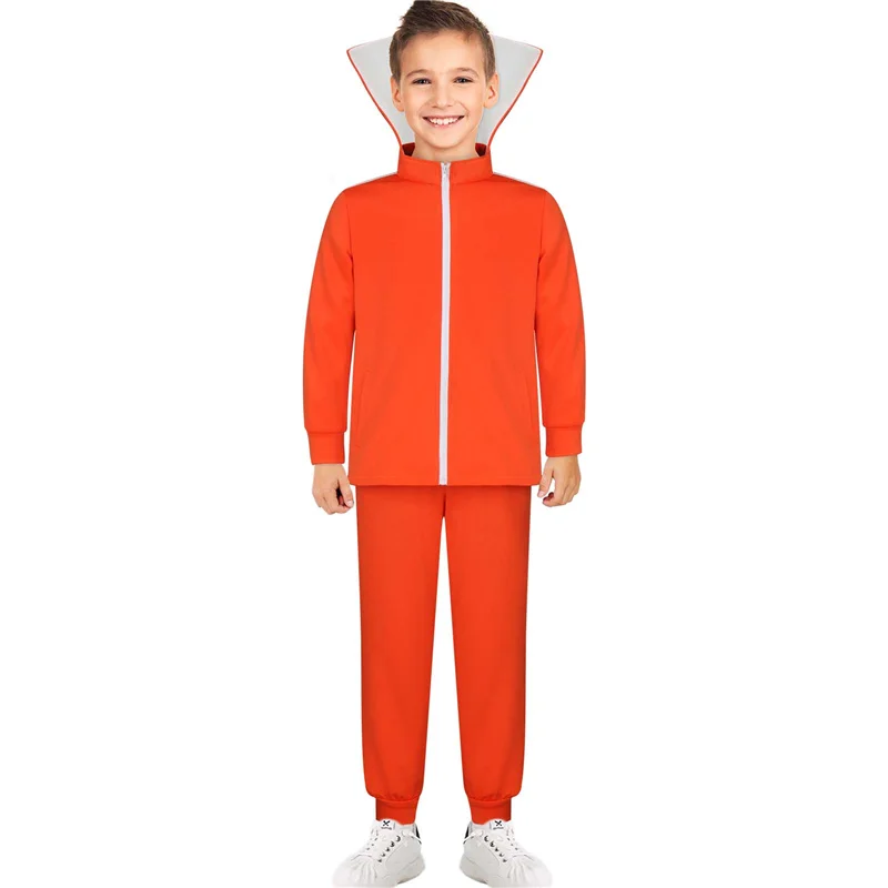 Vector Cosplay Uniforms Adult Kids Jacket Pants Bright Orange Color Gym Suit Amime Costumes Halloween Party Cos Outiftis