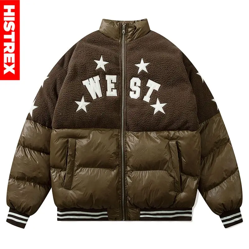 

HISTREX-Новые парки, мужские куртки из овечьей шерсти в стиле пэчворк, толстая хлопковая куртка, зимние теплые пальто с капюшоном, пушистая стег...