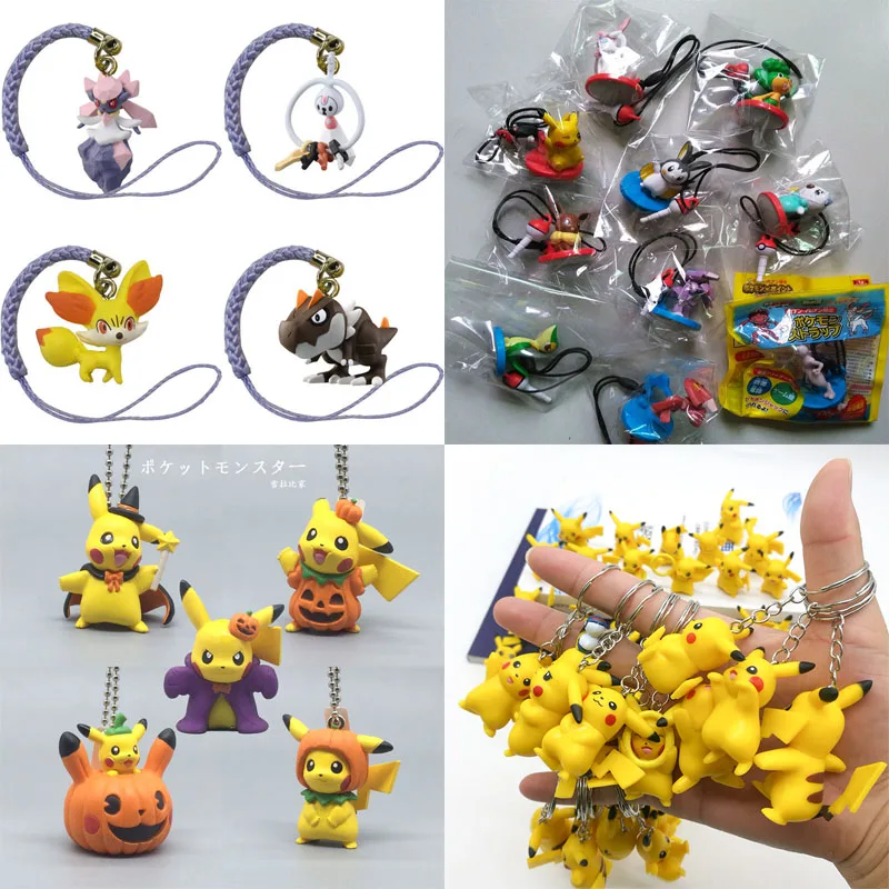 

Pokemon Pendant Tyrunt Diancie Fennekin Klefki Helioptile Litleo Snivy Emolga Pikachu Mew Doll Gifts Model Anime Figures Collect