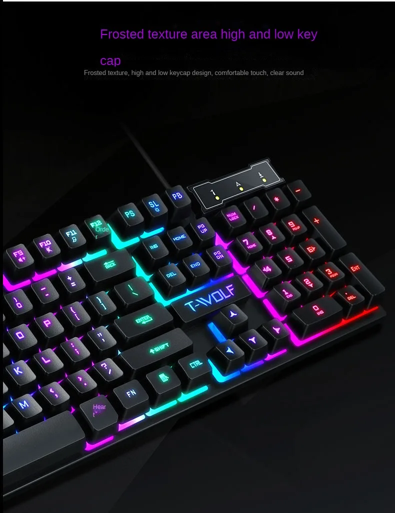 Русская версия проводная клавиатура для ПК Gamer с подсветкой компьютера