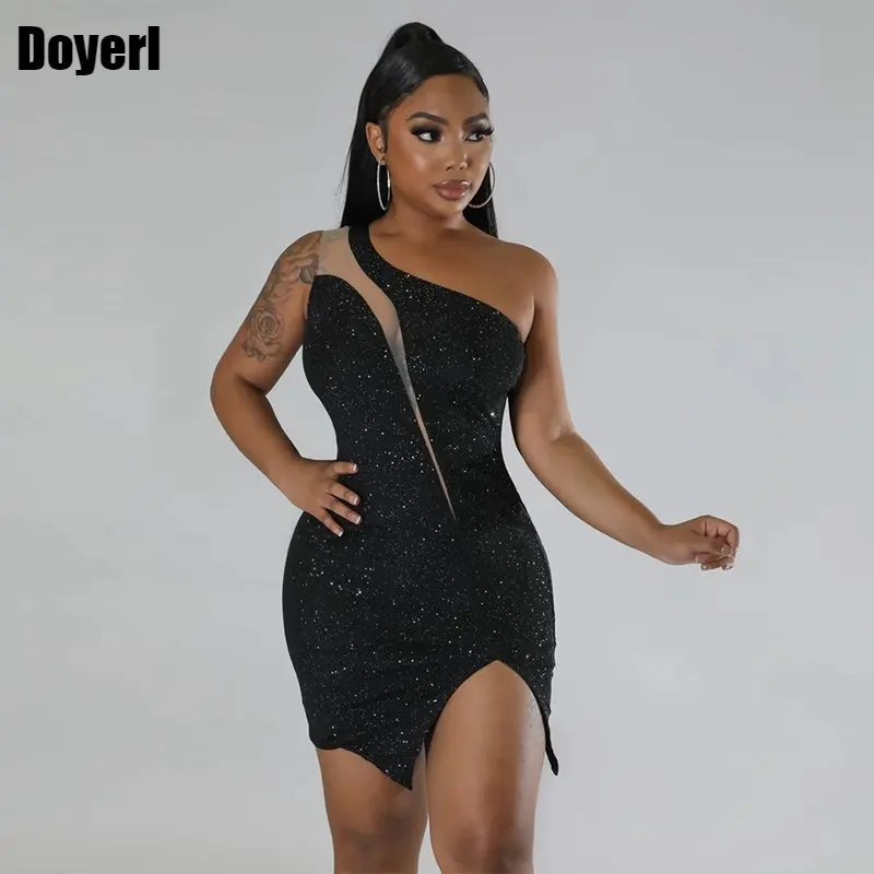 

Женское платье для ночного клуба вечерние элегантное вечернее сексуальное облегающее мини-платье с блестками, черное эластичное облегающе...