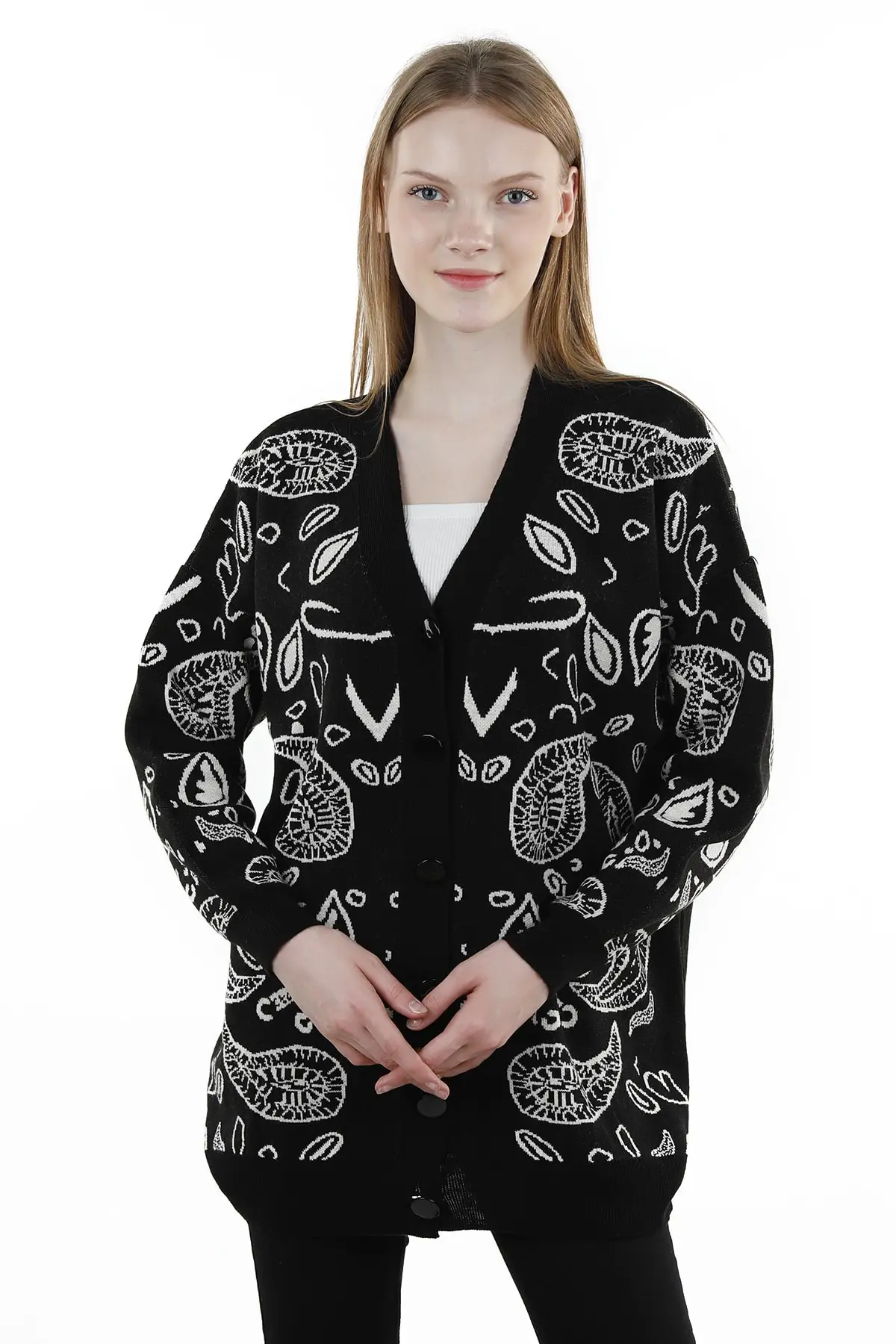 

Women's Cardigan Casual Knitted High Quality Fashion Cardigan Sweaters Loose Sweater Jumper