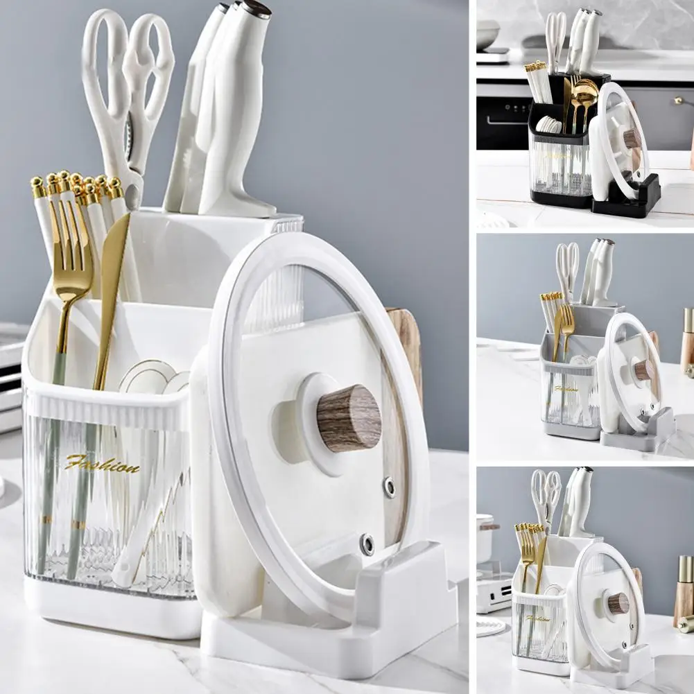 

Держатель для резака, прозрачная Магнитная Съемная отдельно стоящая многоярусная стойка для палочек для еды, стойка для крышек, кухонные принадлежности