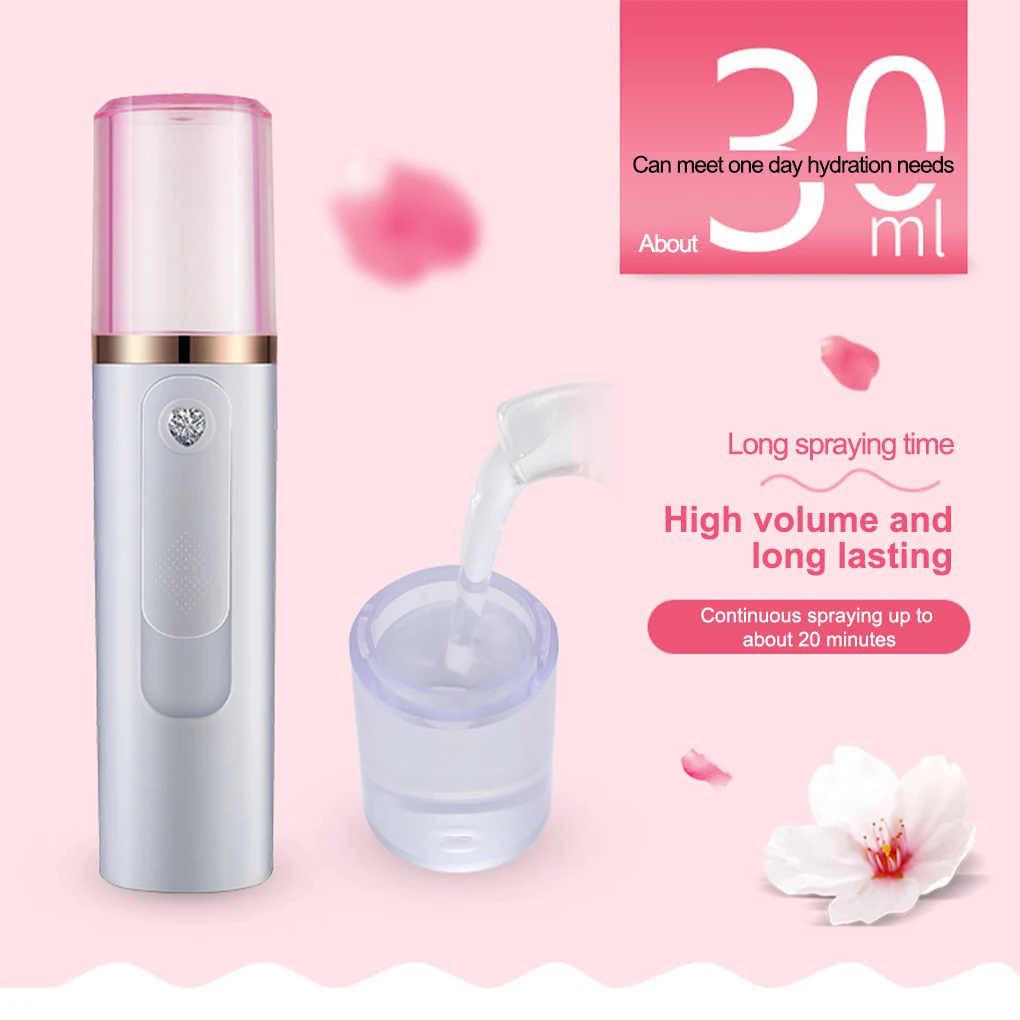 

30ML Mist Sprayer Facial Cooling Face Sprayer USB Chargeable Portable Humidifier Women Beauty Moisturizing Skin Care Tool