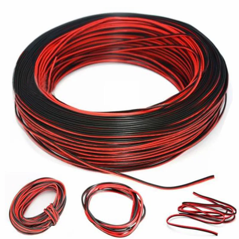 

2Pin 10m Cars Motorcycle Electric Wire Cable Red/Black Connector For Led Light Durable