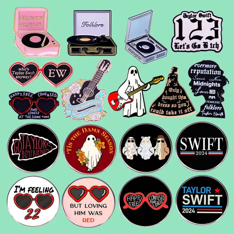 Эмалированные броши в виде музыкальных инструментов