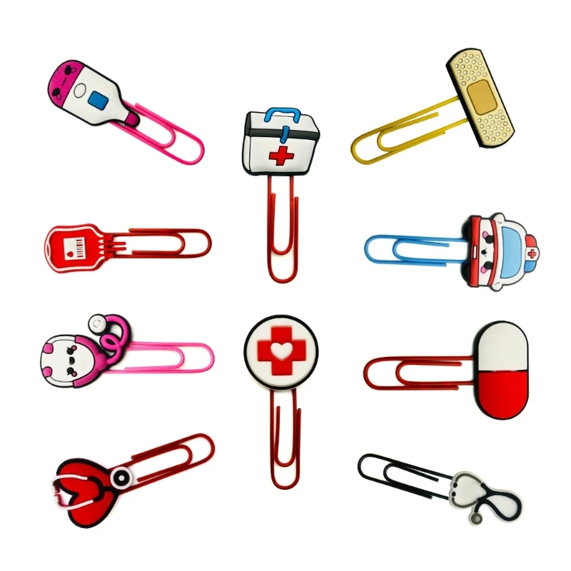 

Colorful Paperclips Bookmarks Memo Clip Cute Cartoon Bookmarks Bulk Paper Clip for School Essentials-Pagination Organize H8WD