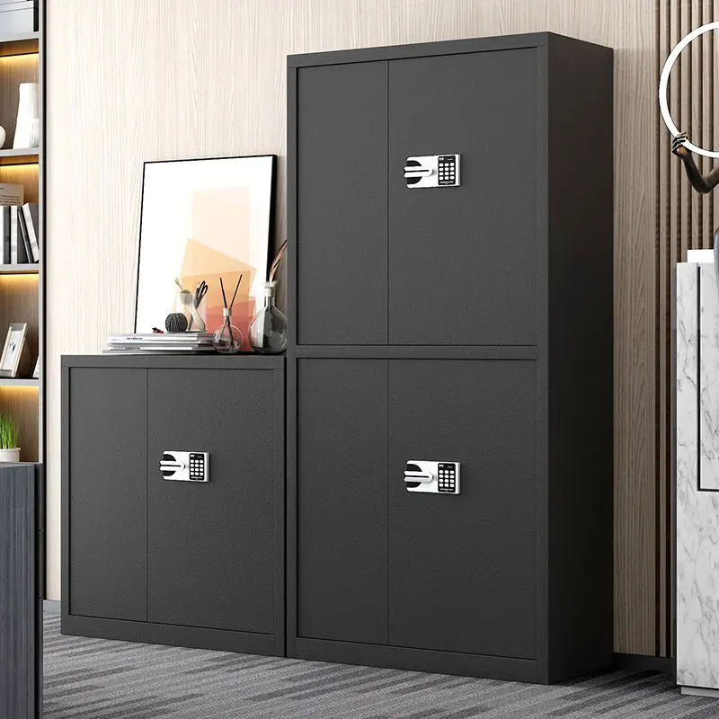 

Black electronic security cabinet office fingerprint lock file cabinet financial password safe cabinet household file