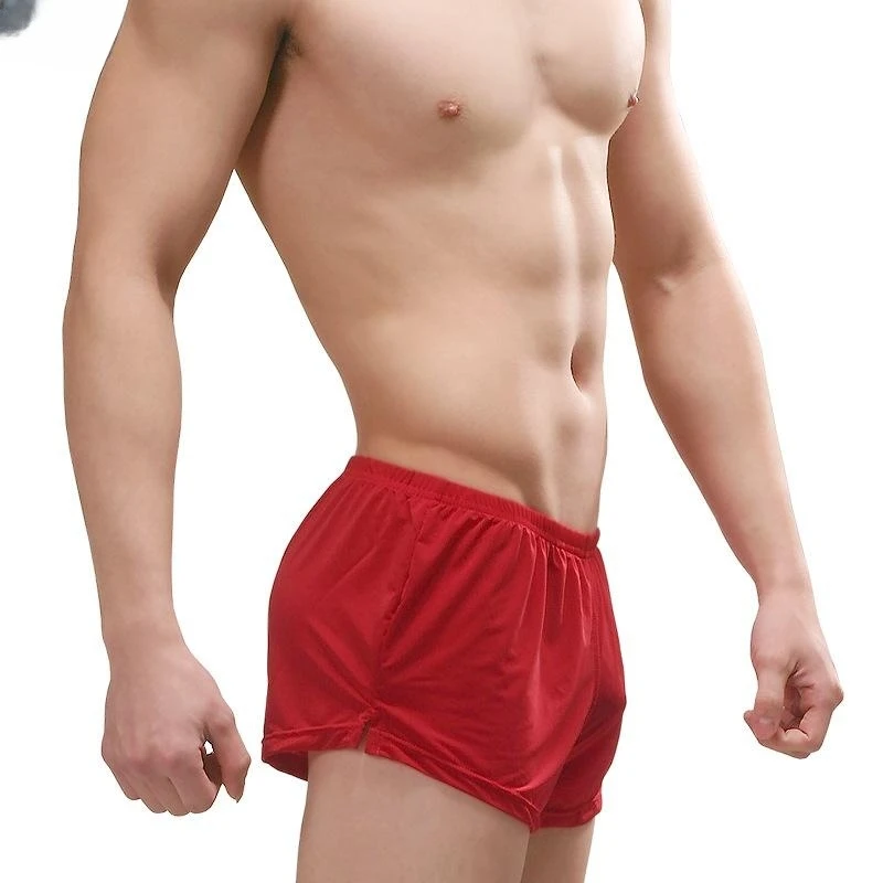 

Sexy men's underwear ice silk inner pocket pocket breathable and comfortable butt lift