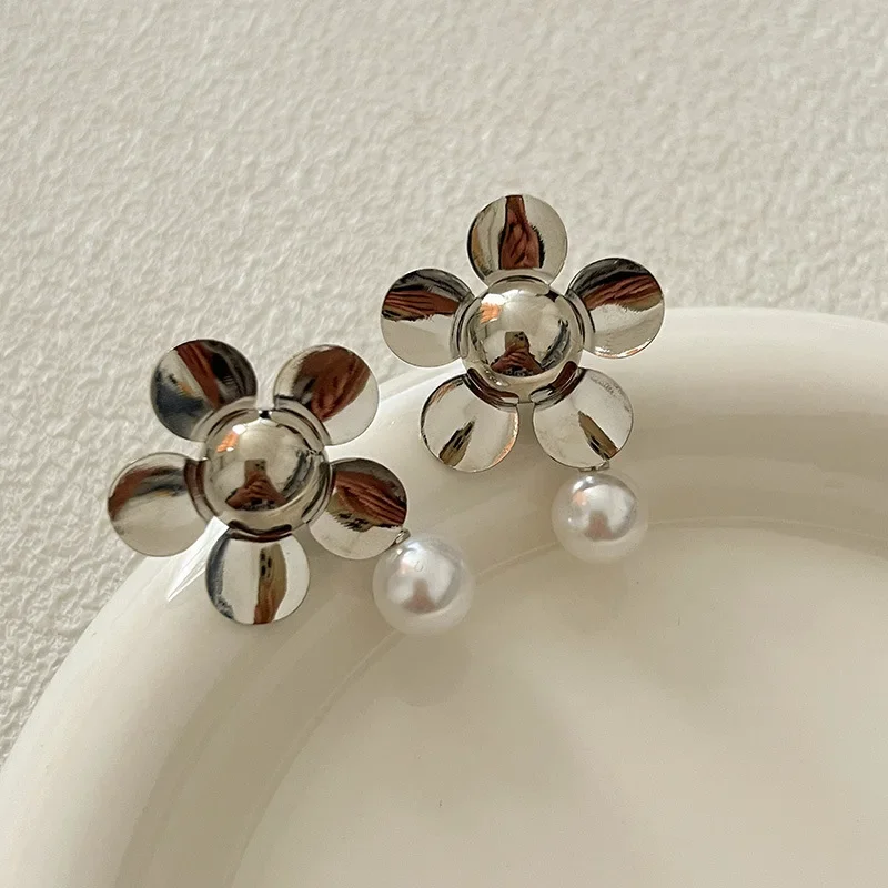 Металлические серьги-клипсы Draweye с цветами для женщин винтажные корейские модные