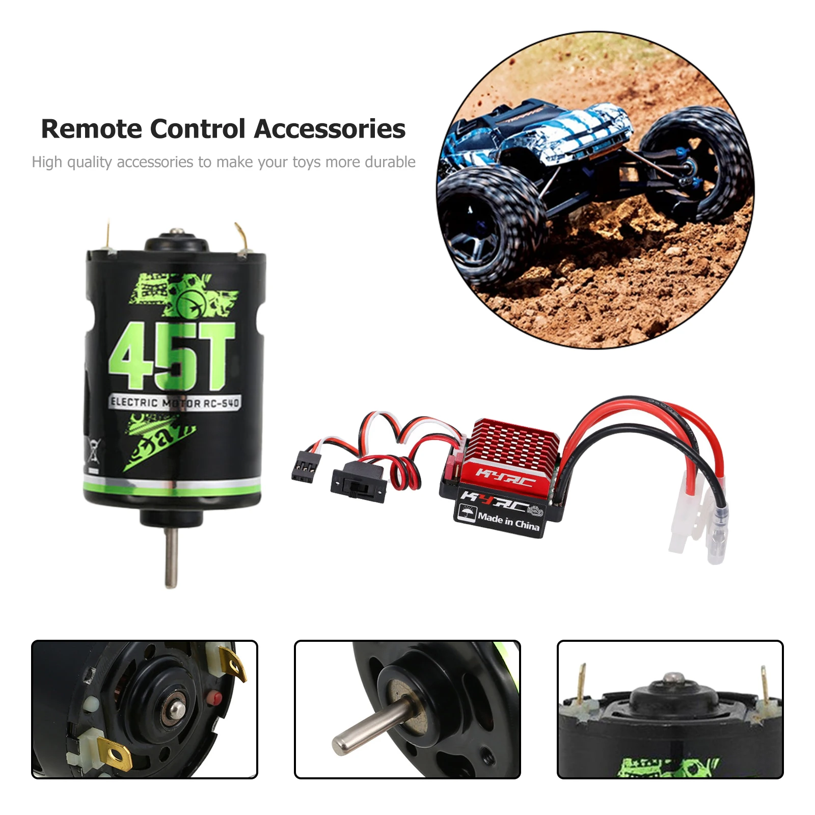 

F540 щеточный двигатель RC Гусеничный двигатель 20/27/35/45T с 60A двунаправленный тормоз щеточный ESC Радиоуправляемый автомобиль щеточная электрич...