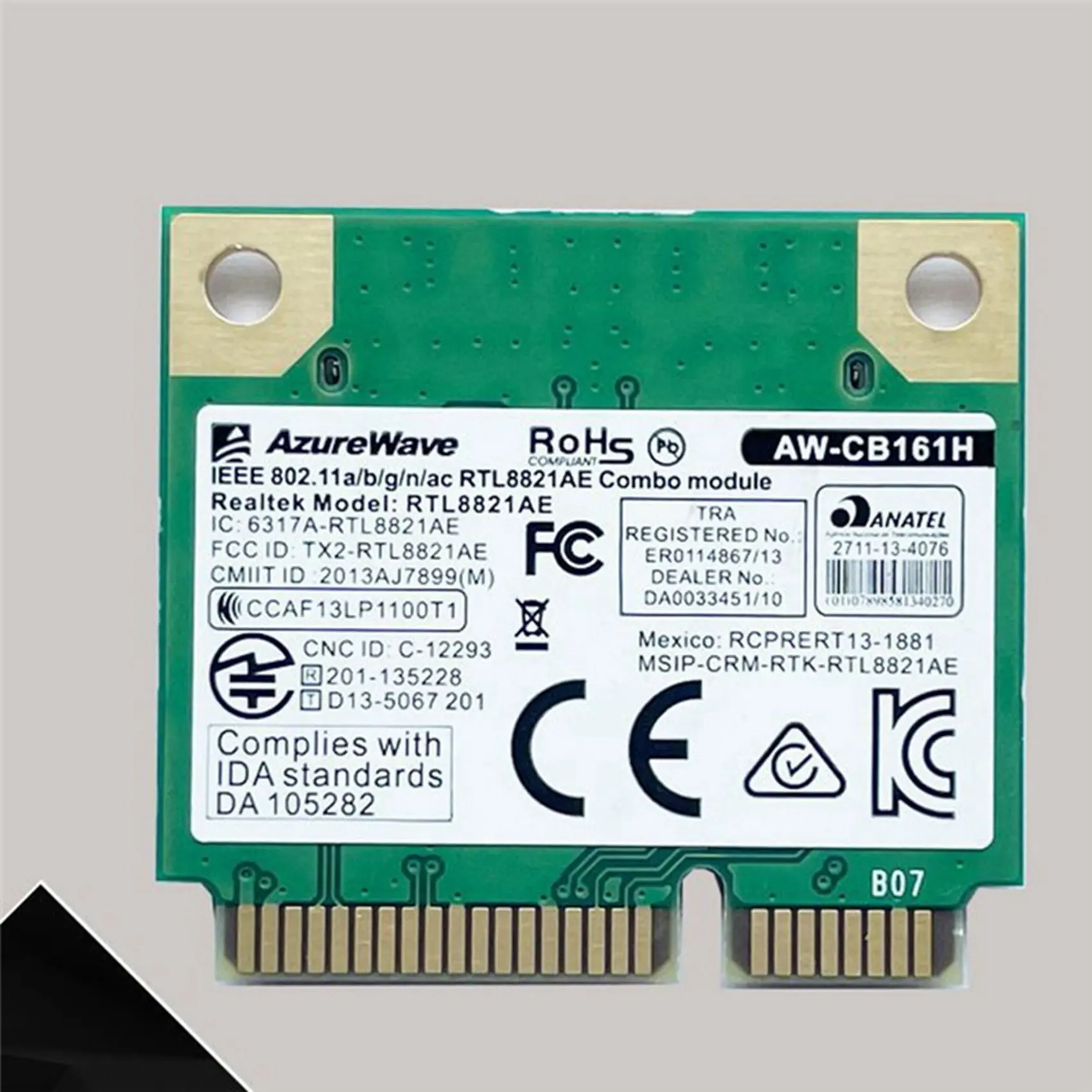 Двухдиапазонный Realtek RTL8821 AW-CB161H Wi-Fi Wlan Card Bluetooth 4.0 Combo Беспроводной полумини-адаптер
