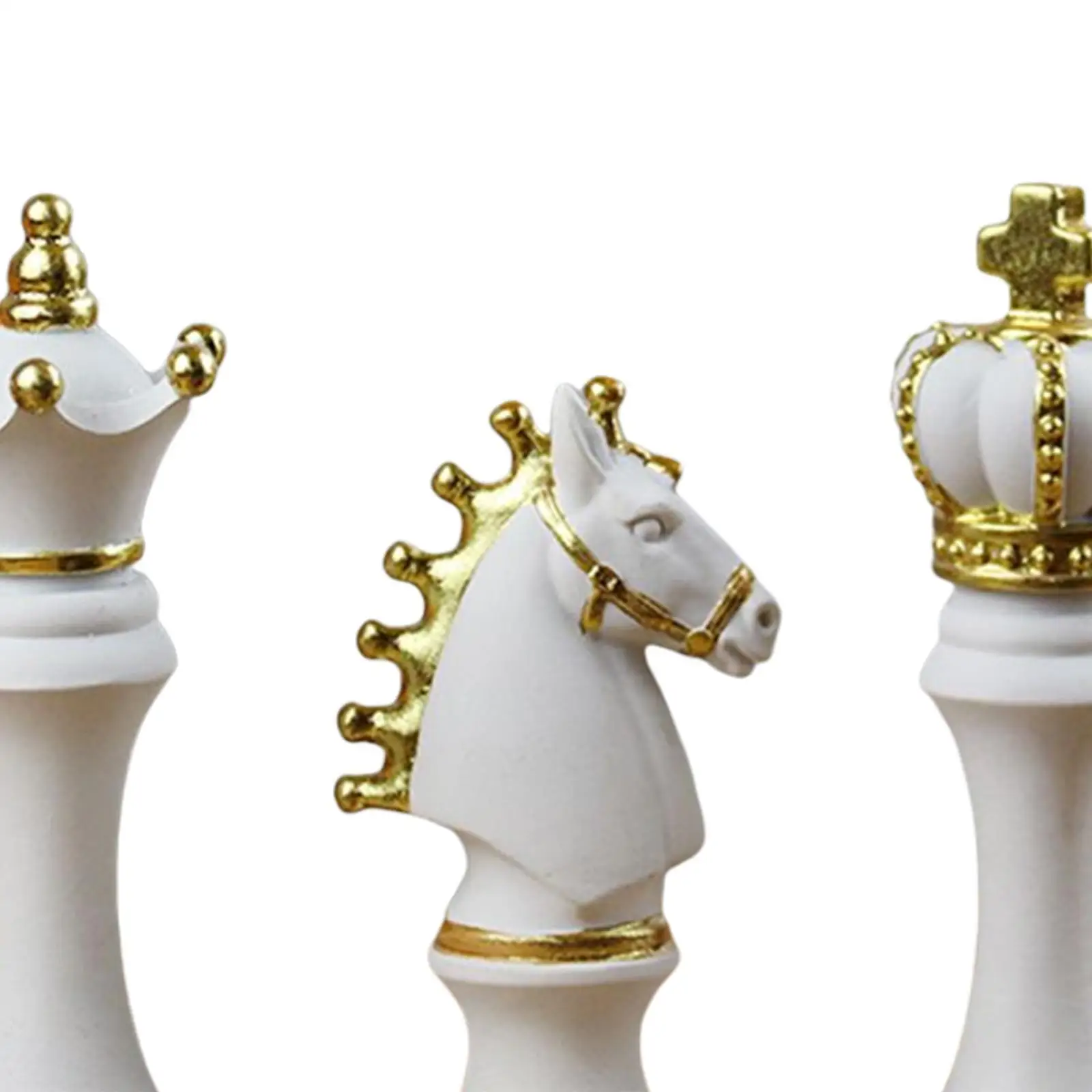 

3Pcs Creative International Chess Figurine Statue for Office Home Decoration White