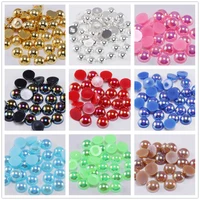 2mm 14mm semicircle flat bottom ab color abs imitation pearl acrylic resin half face pearl diy mobile phone manicure