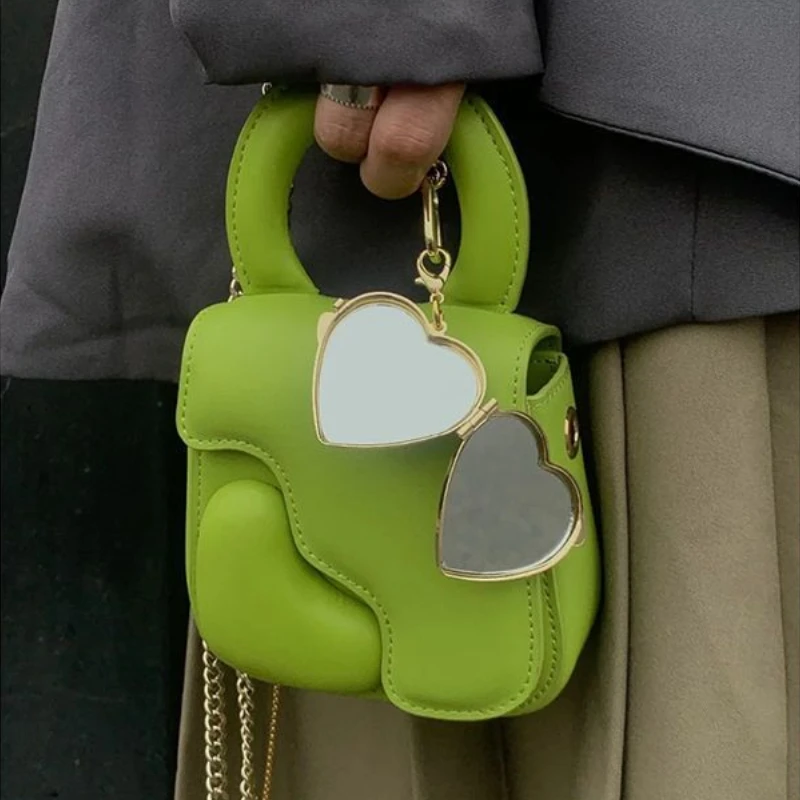 

High Quality Pu Leather Women Shoulder Bags Fashion Heart Element Ladies Crossbody Bag Female Square Flap Clutch Purse Handbags