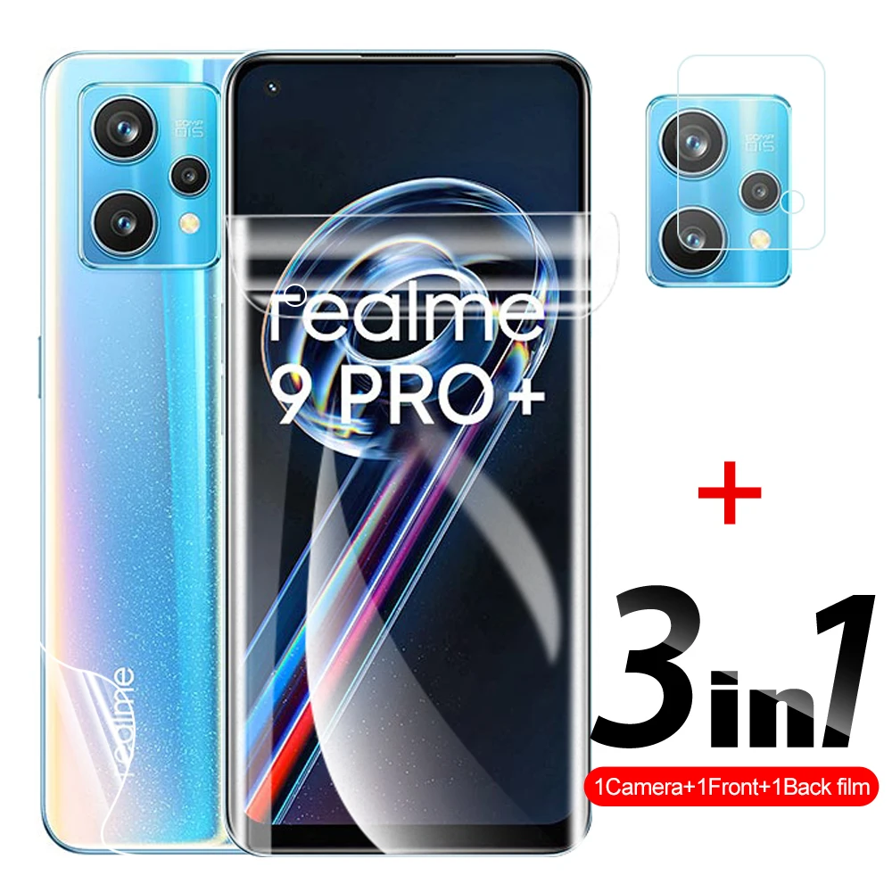 

3IN1 Hydrogel Film Screen Protector Lens Back For OPPO Realme 9Pro Pus 9 Pro 8 8i 9i 8Pro 5G 9Pro+ + Pro Protective Film RMX3392