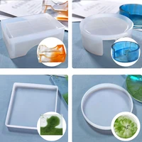coaster molds with coaster storage box mold silicone coaster molds for resin epoxy casting square round cup pad mould