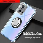 Кольцевой чехол для OPPO Reno 5 6 Pro 4 4Z 2Z ударопрочный Прозрачный Бампер Мягкий чехол для телефона OPPO Find X3 Lite Realme 8 Pro C21