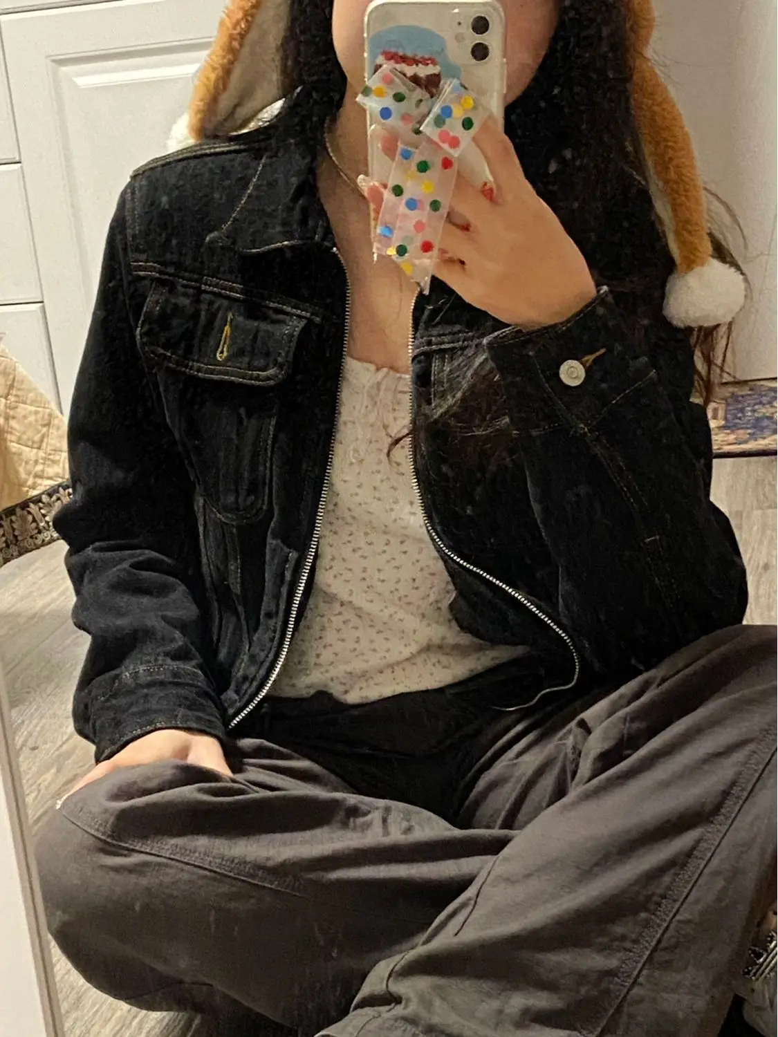 Тонкая джинсовая куртка для женщин маленькая черная ковбойская на молнии