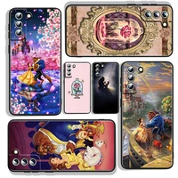 beauty and the beast for samsung galaxy s22 s21 s20 fe ultra s10e s10 s9 s8 s7 s6 edge plus black silicone phone case