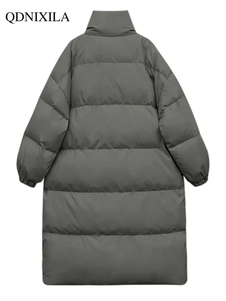Down Jacket Female Winter 2022 Female Clothing Coat Medium Length Korean Style Loose  Long Down Jacket Women's Winter Jacket