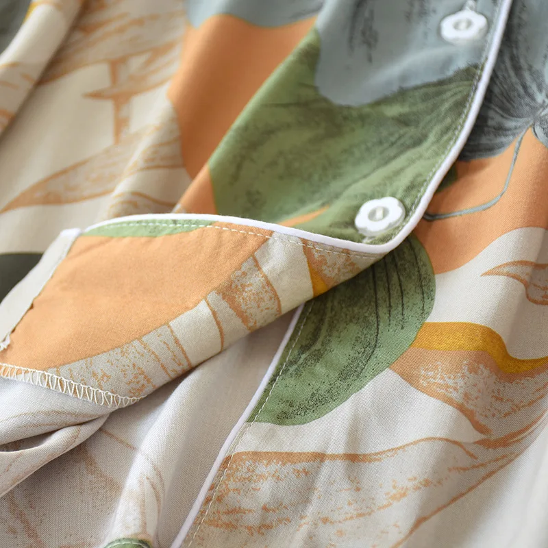 Pajamas  Women's Spring and Summer Comfortable Long-sleeved Trousers Thin Section Cool Home Service Suit Breathable Living Wear