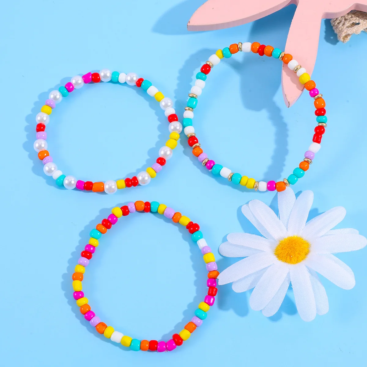 

Makersland Children's Colorful Rice Bead Bracelet Suitable for Everyday Wear Party Various Occasions Factory Spot Wholesale